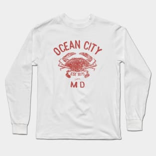 Ocean City, Maryland, Chesapeake Blue Crab Long Sleeve T-Shirt